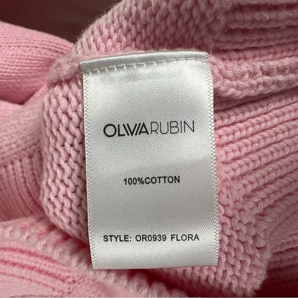 Olivia Rubin Intarsia Heart Flora Pink Cardigan Small - Picture 7 of 10